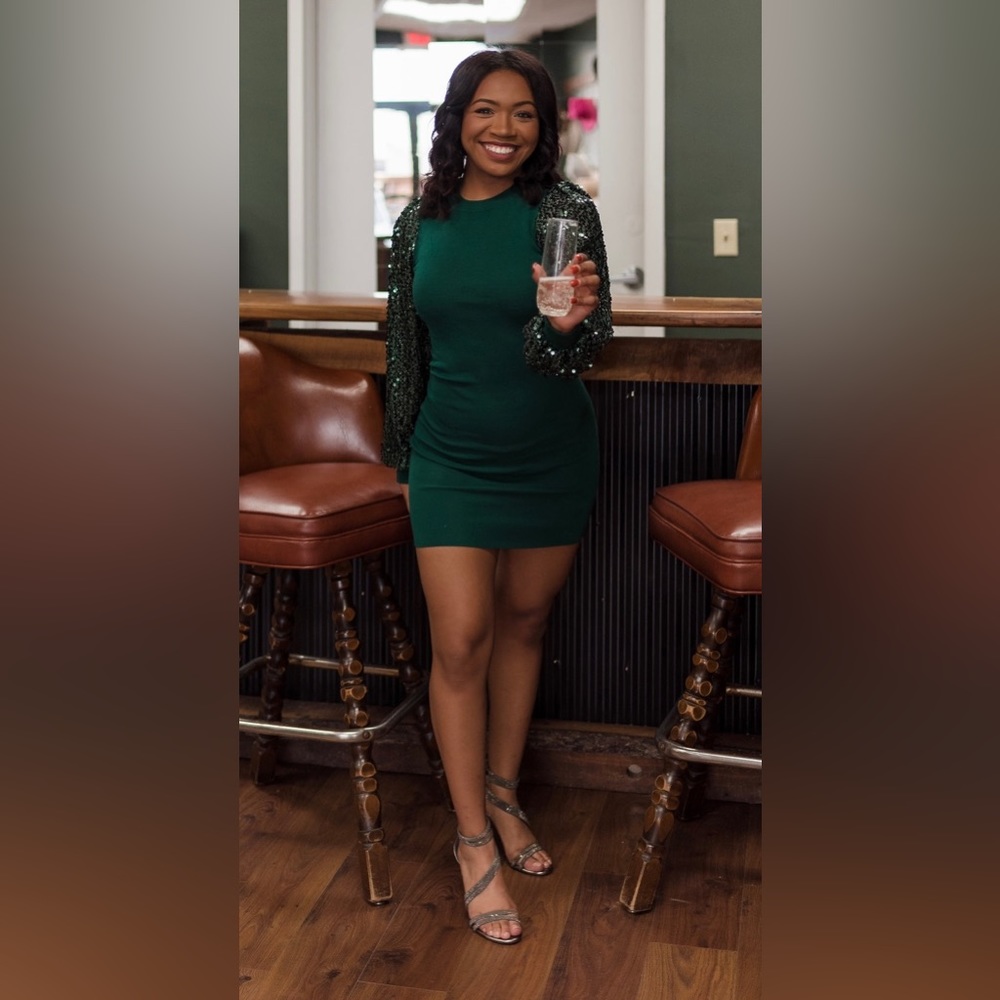 Emerald Holiday Sequin Dress